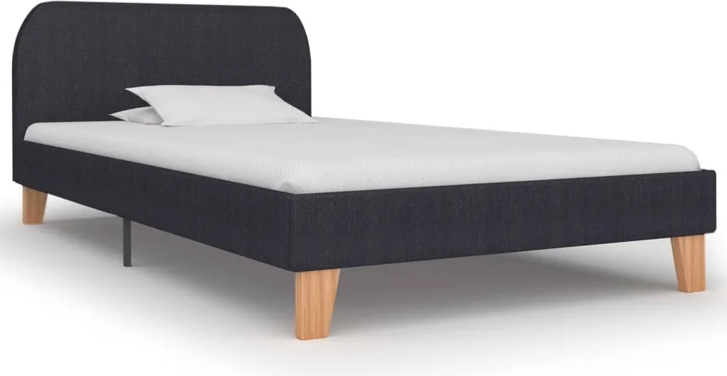 Cadre de lit gris foncé 90x200 cm en tissu - Design scandinave épuré