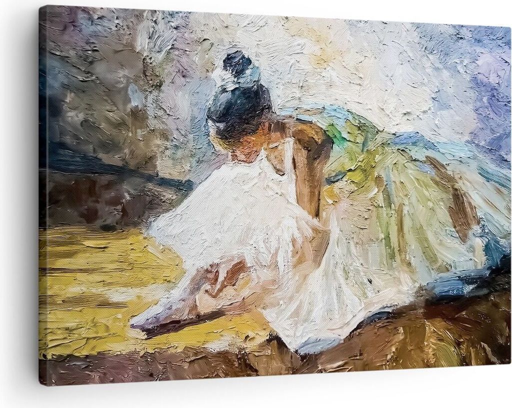 Bild auf Leinwand - Leinwandbild - Einteilig - Ballerina Mädchen Öl - 70x50cm - Wand Bild - Wanddeko - Wandbilder - Leinwanddruck - Bilder - Wand...
