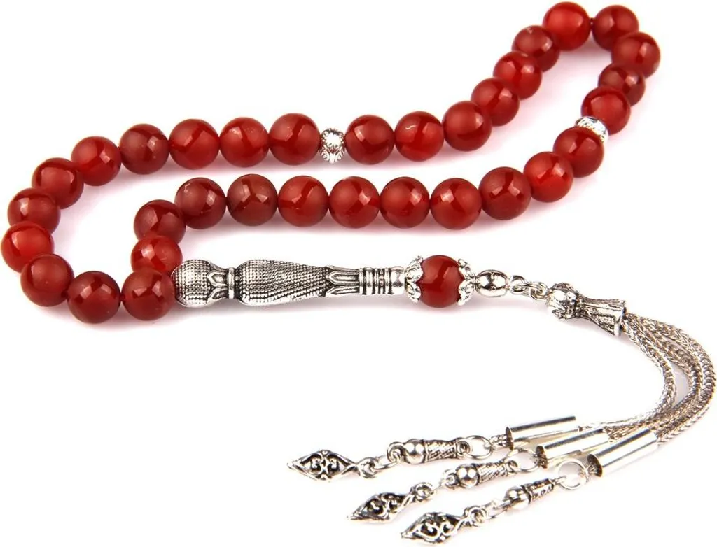 Chapelet 33 perles en agate naturelle mate 8 mm - Finition sphérique