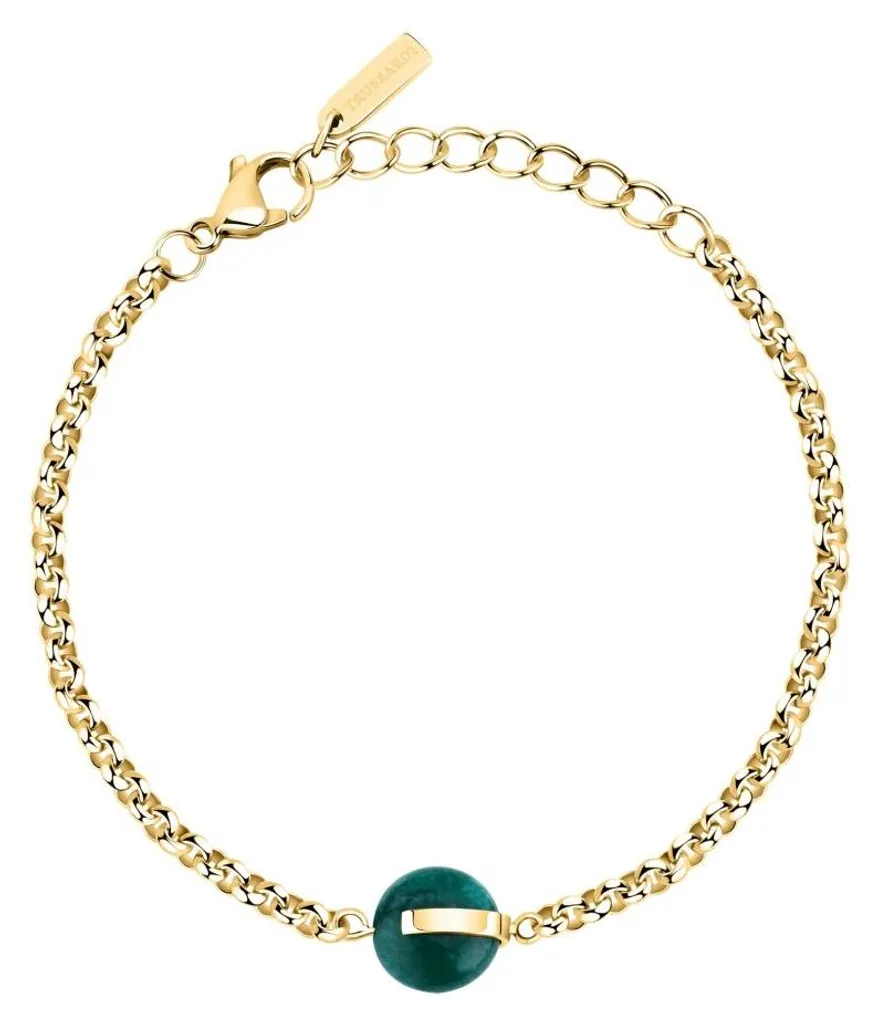Bracelet en Pierre d'Agate et Or Femme - Jonc Raffiné Style T-Round