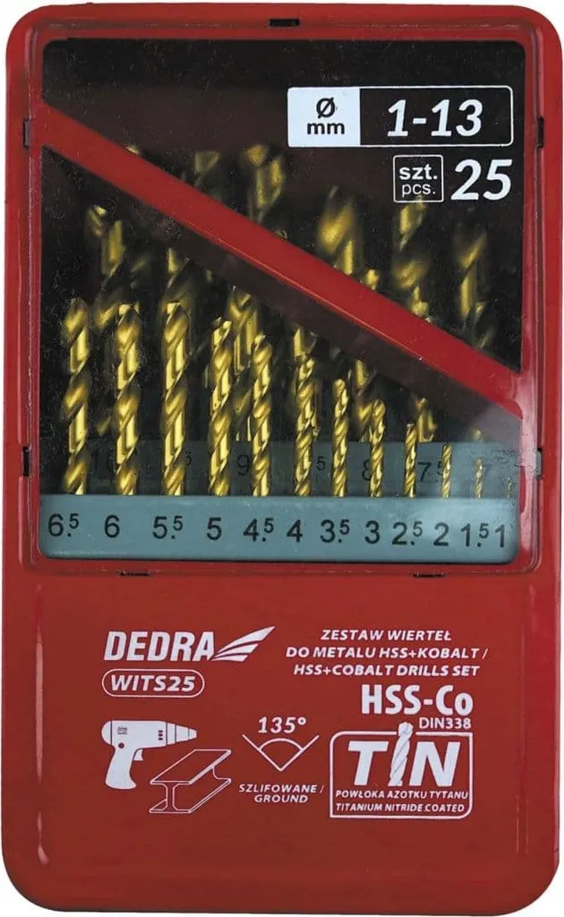 Percer l'inox facilement avec le jeu de 25 mèches Dedra WITS25 Cobalt