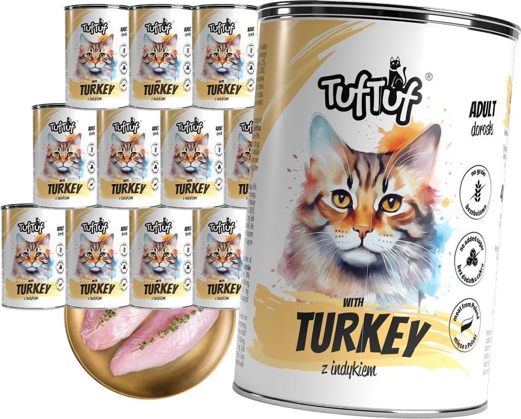 Tuftuf | Mokré krmivo pro kočky – sada 12 × 400 g – paštika Obrázek produktu 