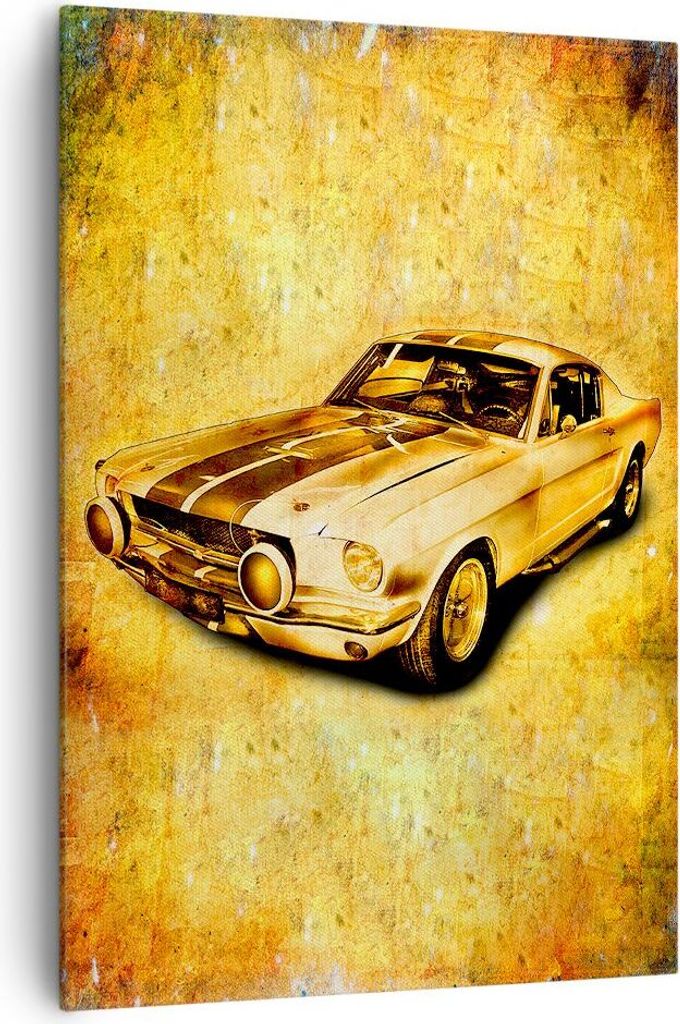 Bild auf Leinwand - Leinwandbild - Einteilig - Auto klassisch Geschwindigkeit Sammler - 70x100cm - Wand Bild - Wandbilder - Leinwanddruck - Wanddek...