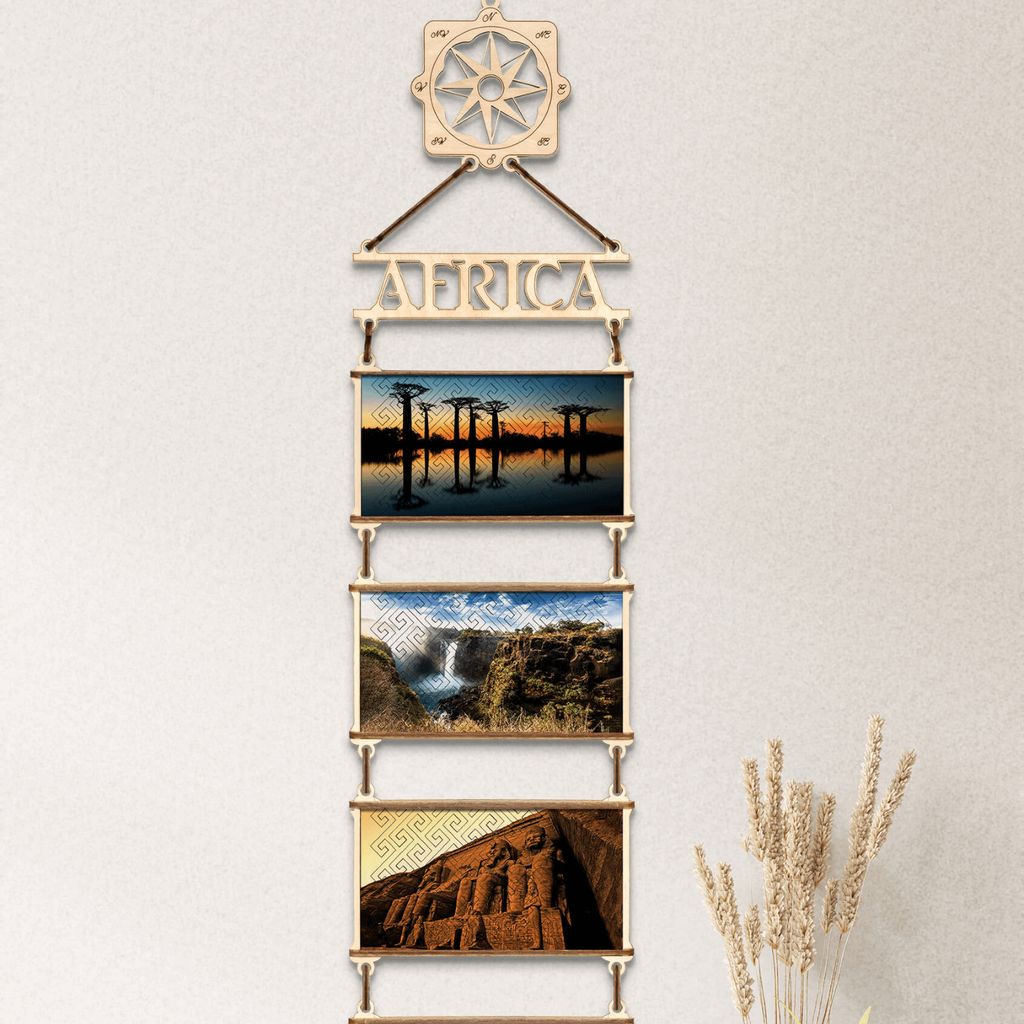 EWA Eco-Wood-Art - Afrika - Farbige Doppelseitiges Holzpuzzle für Jugendliche und Erwachsene - DIY-Bausatz, Selbstmontage, kein Kleber erforderlic...