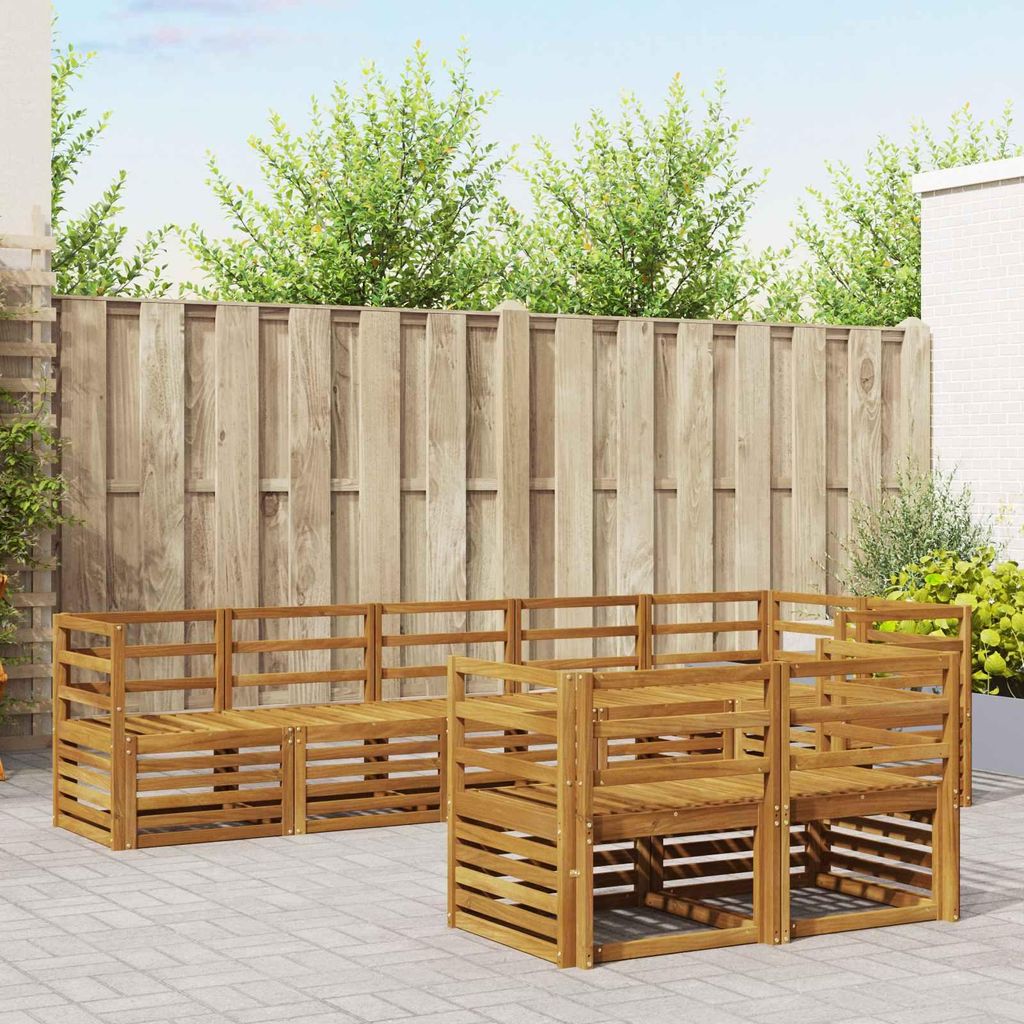 "SALE 2026"Sofagarnitur - CLORIS - Balkonmöbe/Sitzgruppe - 8 pcs - Moderne Design - Natur Massivholz Akazie - Gartensofas NeuMöbel154503
