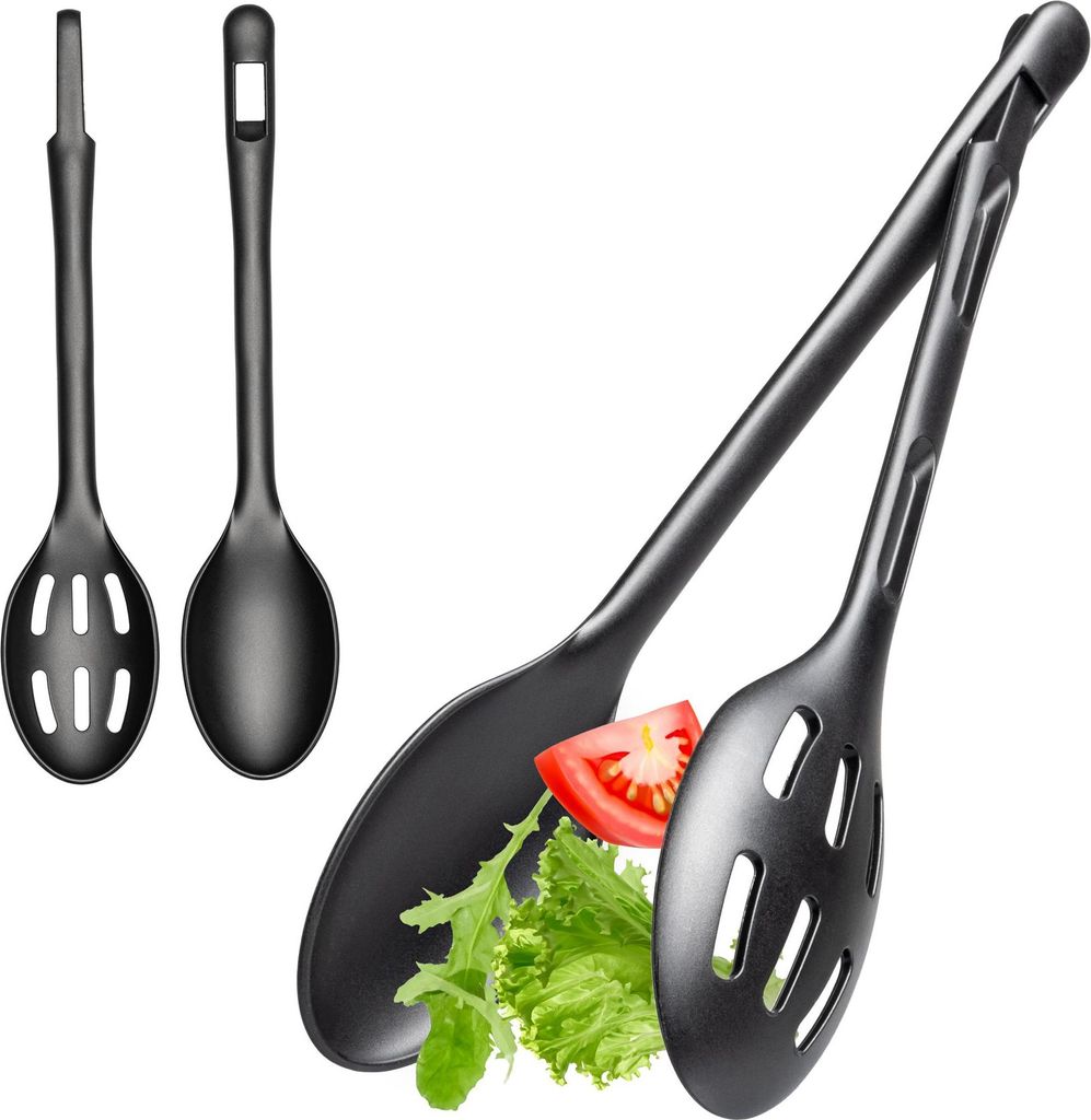 Salatbesteck zweiteilig (Schwarz)