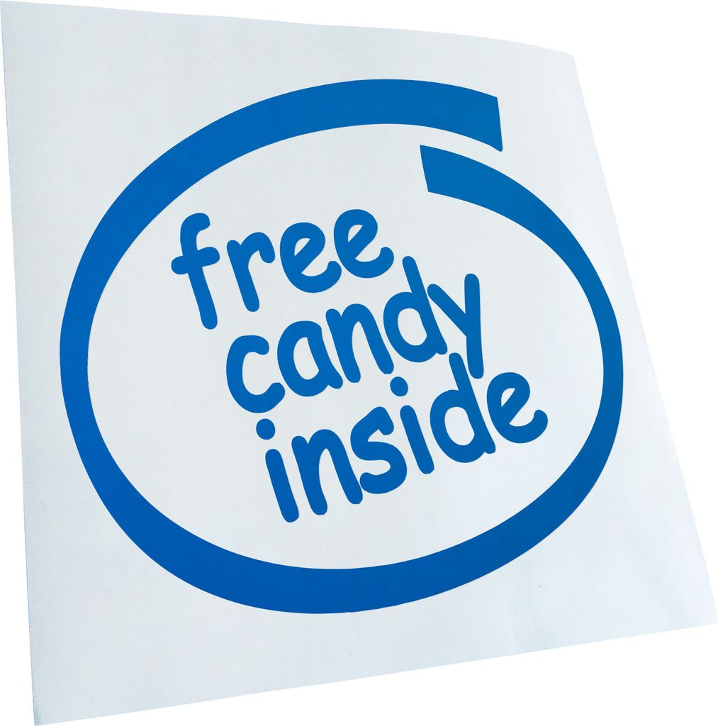 Kiwistar - Autoaufkleber - Free Candy Inside Heckscheibe - Aufkleber für Auto Kfz Fahrrad, LKW, Truck Mofa