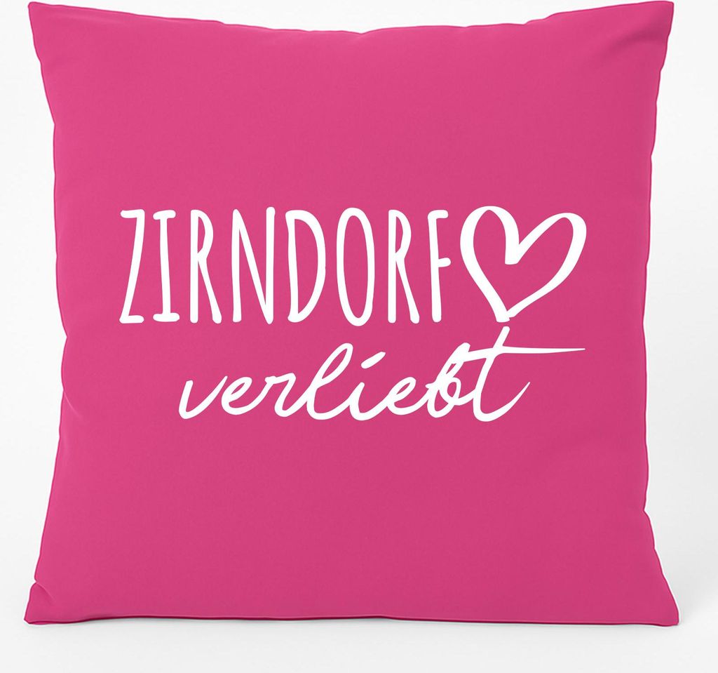 Huuraa Kissen Zirndorf verliebt 40x40cm mit Füllung Fuchsia Baumwolle Dekokissen Geschenkidee