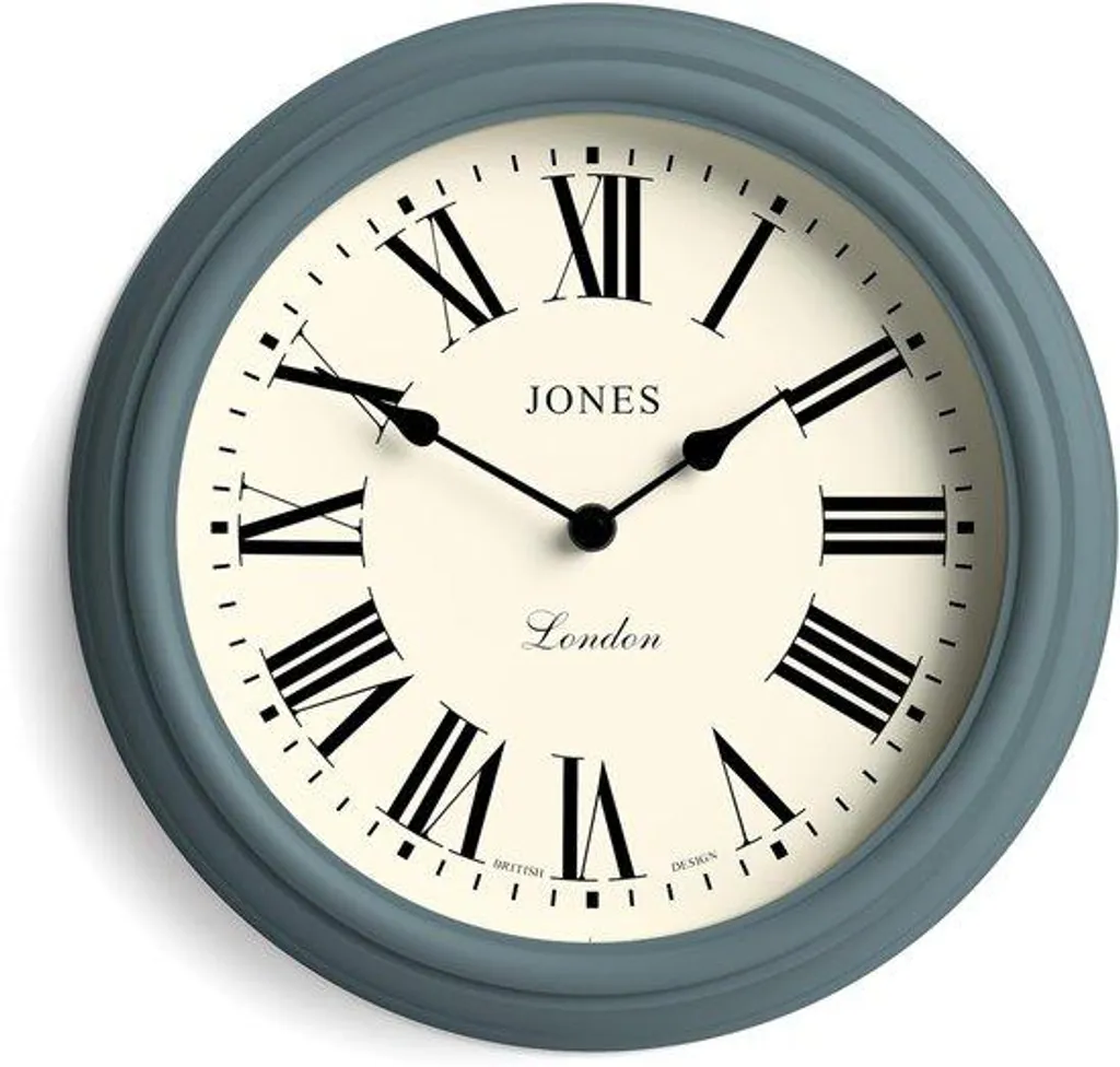 Pendule murale classique de 30cm coloris bleu pour bureau moderne