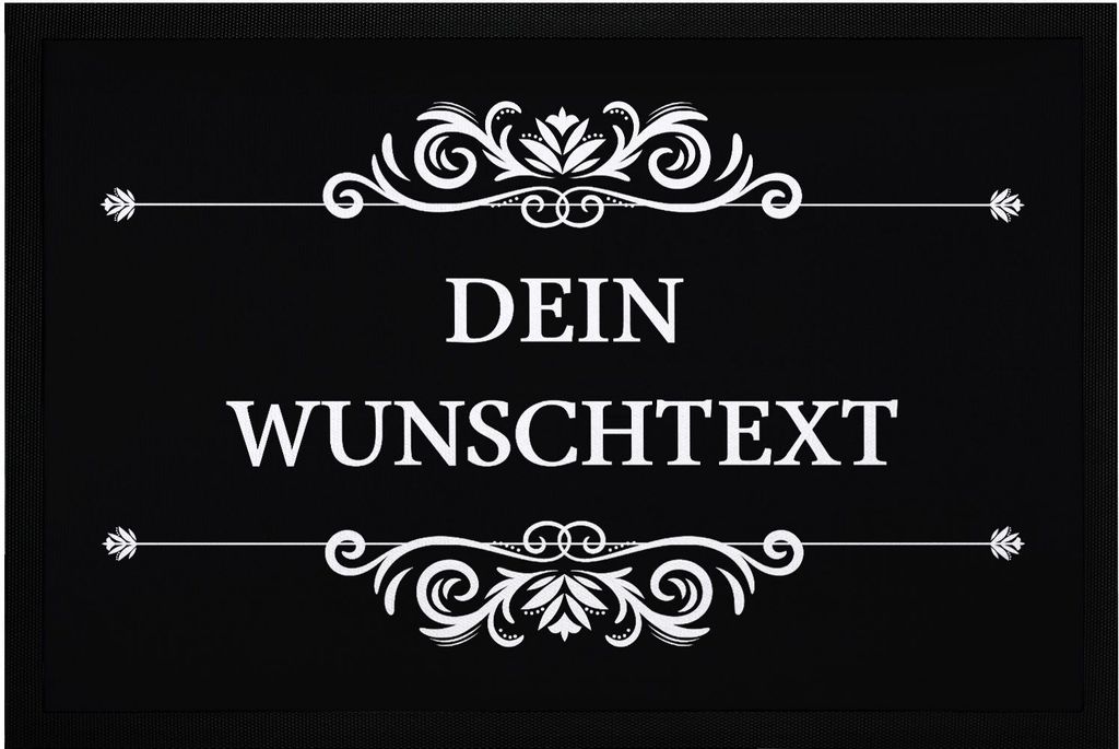 Fußmatte mit Wunschtext eigenem Text individuell anpassbarer Schrift rutschfest & waschbar SpecialMe weiß 60x40cm