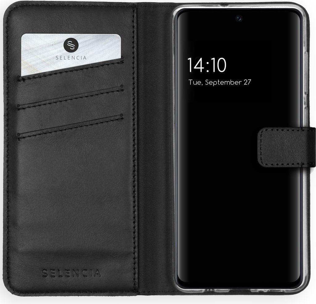Selencia Echtleder Klapphülle Samsung Galaxy A51 - Schwarz