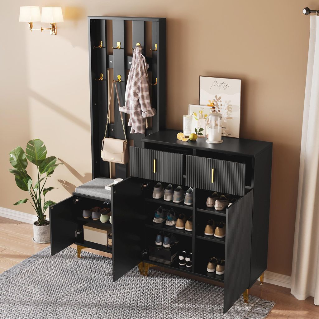 MODFU Vestiaire D’Entrée avec Banc et Rangement Chaussures, Image du produit 