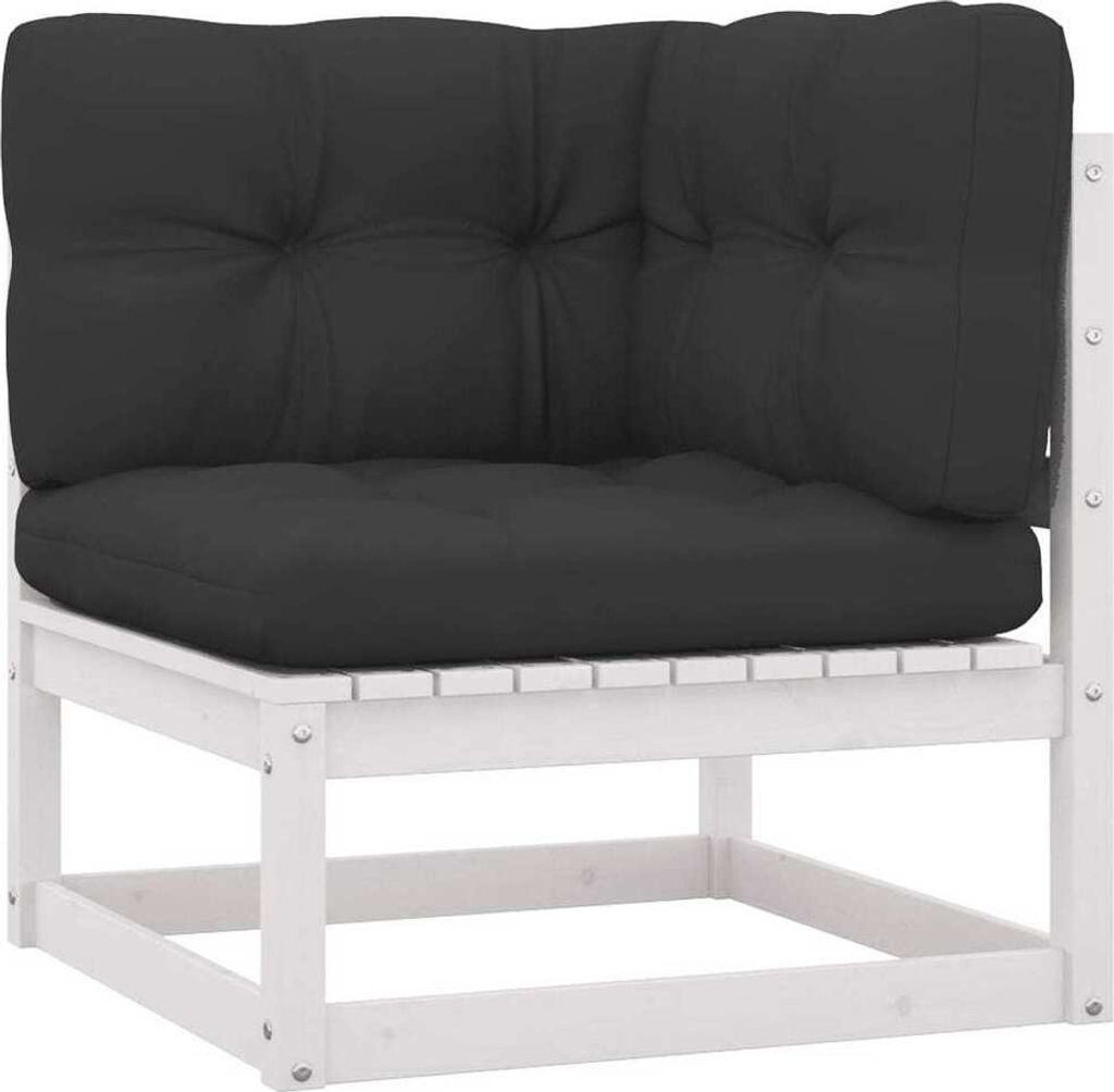 Garten-Ecksofa mit Kissen Massivholz Kiefer