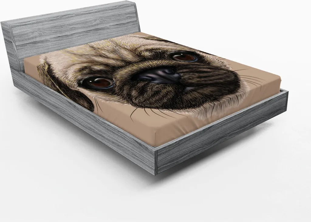 Lenzuolo Premium ABAKUHAUS Mops 180x200 - Arte Digitale per Animali