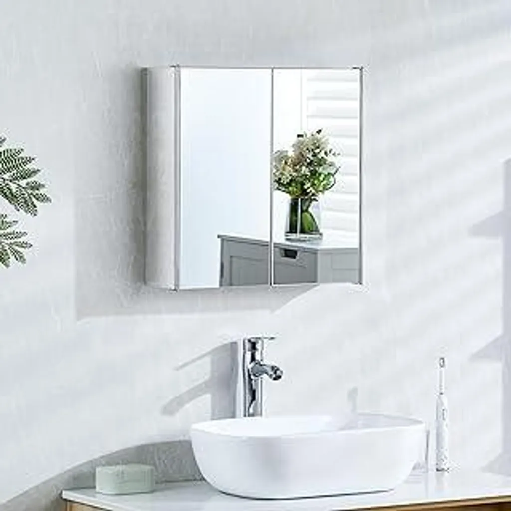 Mobile Specchio Bagno Moderno Tiano Bath Vida 45x45 Acciaio Inossidabile