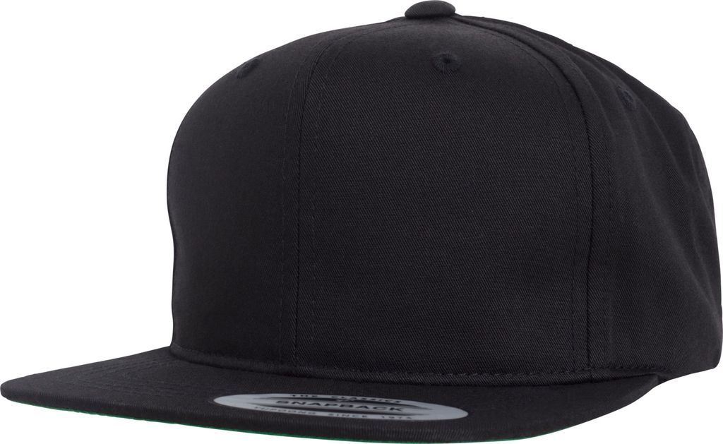 FLEXFIT 6308 | Pro-Style Twill Snapback Youth Cap, Grüne Schirmunterseite - Farbe: Black - Größe: J (2-6)