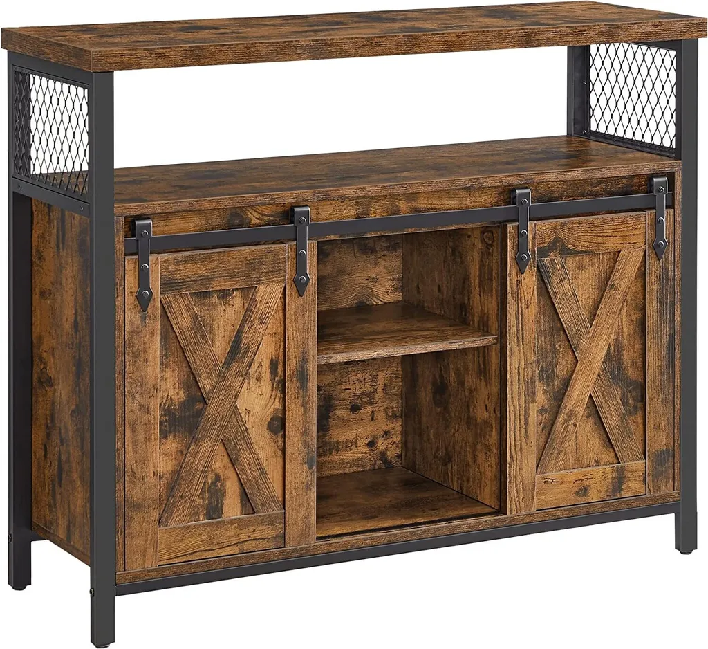 Armoire de cuisine et rangement buffet avec étagère réglable et portes