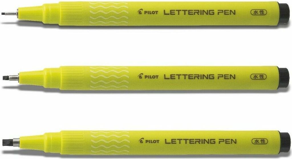 Pilot Fineliner Lettering Pen schwarz - 3er-Set 1,0 / 2,0 / Produktbild 