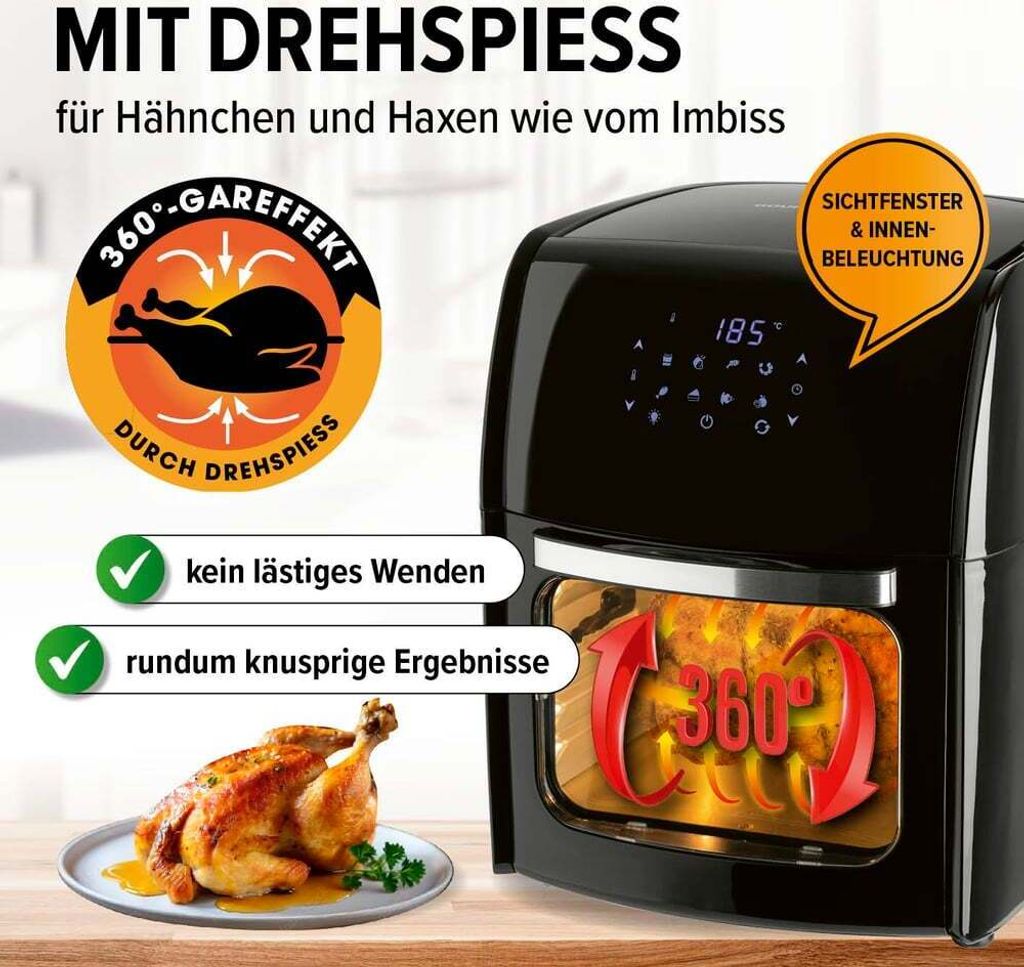 GOURMETmaxx XXL Heißluftfritteuse 12 Liter Fritteuse Produktbild 6