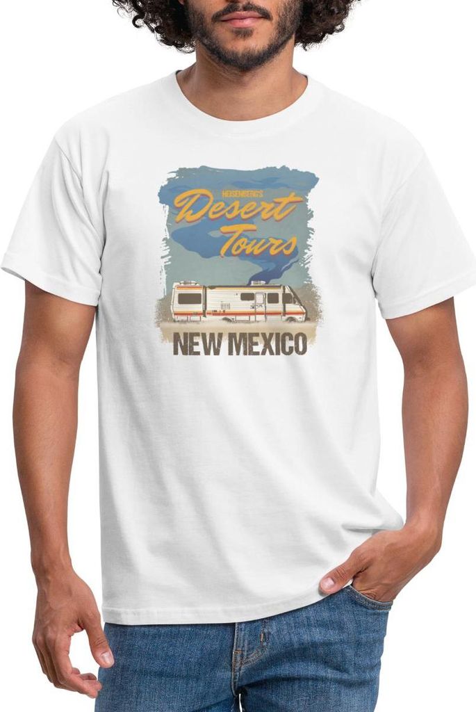 Spreadshirt Breaking Bad Desert Tours New Mexico Männer T-Shirt, 3XL, Weiß
