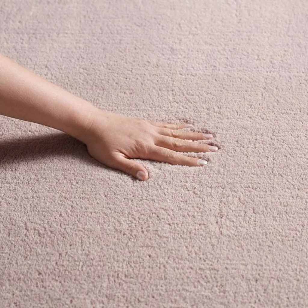 Tapis rose blush forme ondulée moderne 140x200 cm facile d'entretien - 3