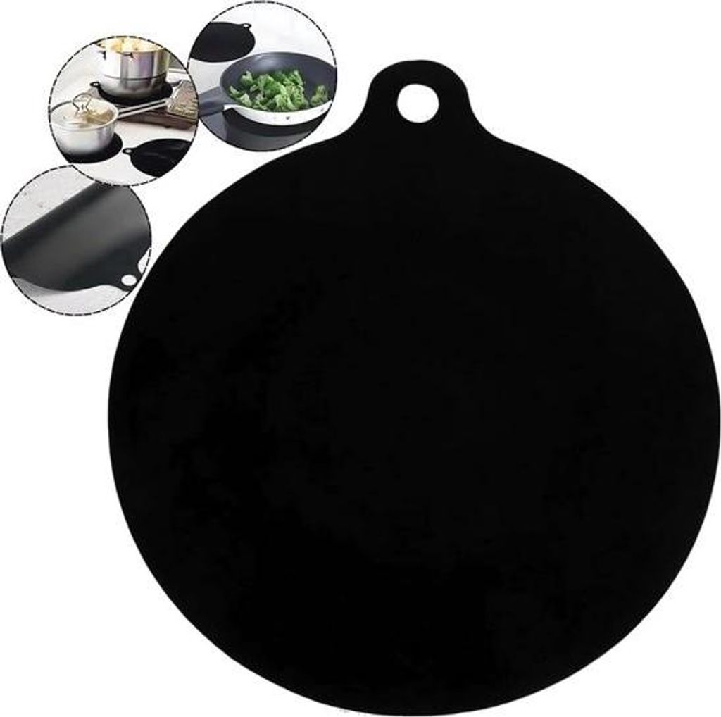 Rutschfeste Silikon-Schutzmatte für Induktionskochfelder – 3 mm dick – schützt vor Kratzern und Hitze (max. 250 °C) – Schwarz