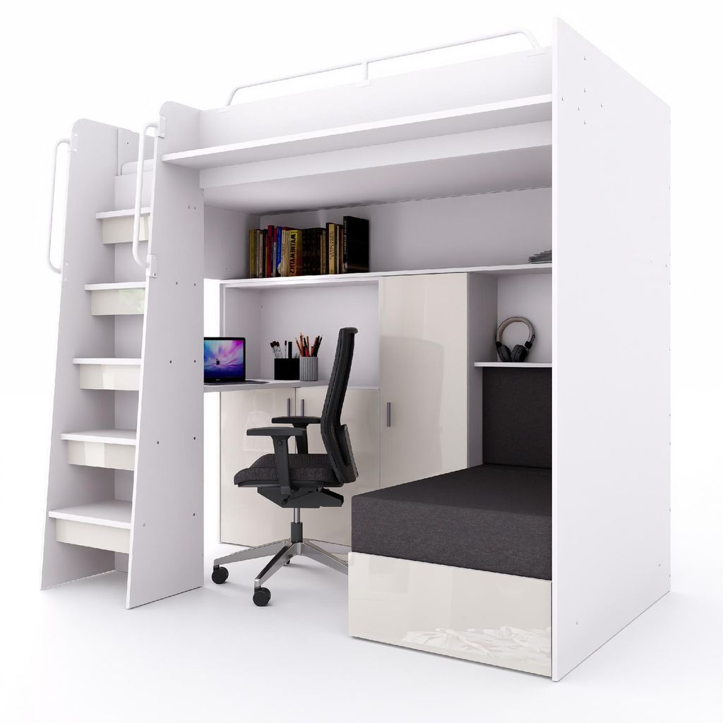 Marlux-Meble Hochbett JSM-7 90x200 TREPPE Links mit Produktbild 