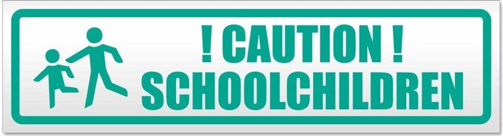 Kiwistar - Autoaufkleber - Türkis - 20 x 5,3 cm - Caution schoolchildren - Hinweis Aufkleber Sticker für Auto, Kfz, Fahrrad, PKW, LKW