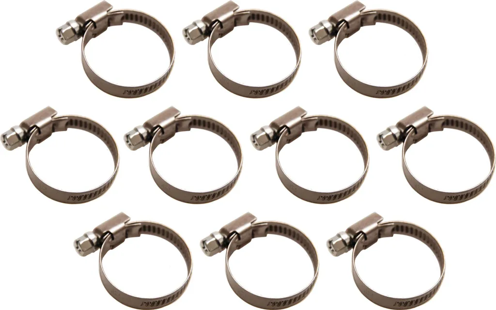 Collier de serrage inox 30-45 mm pour tuyau souple et gaine - 10 pcs