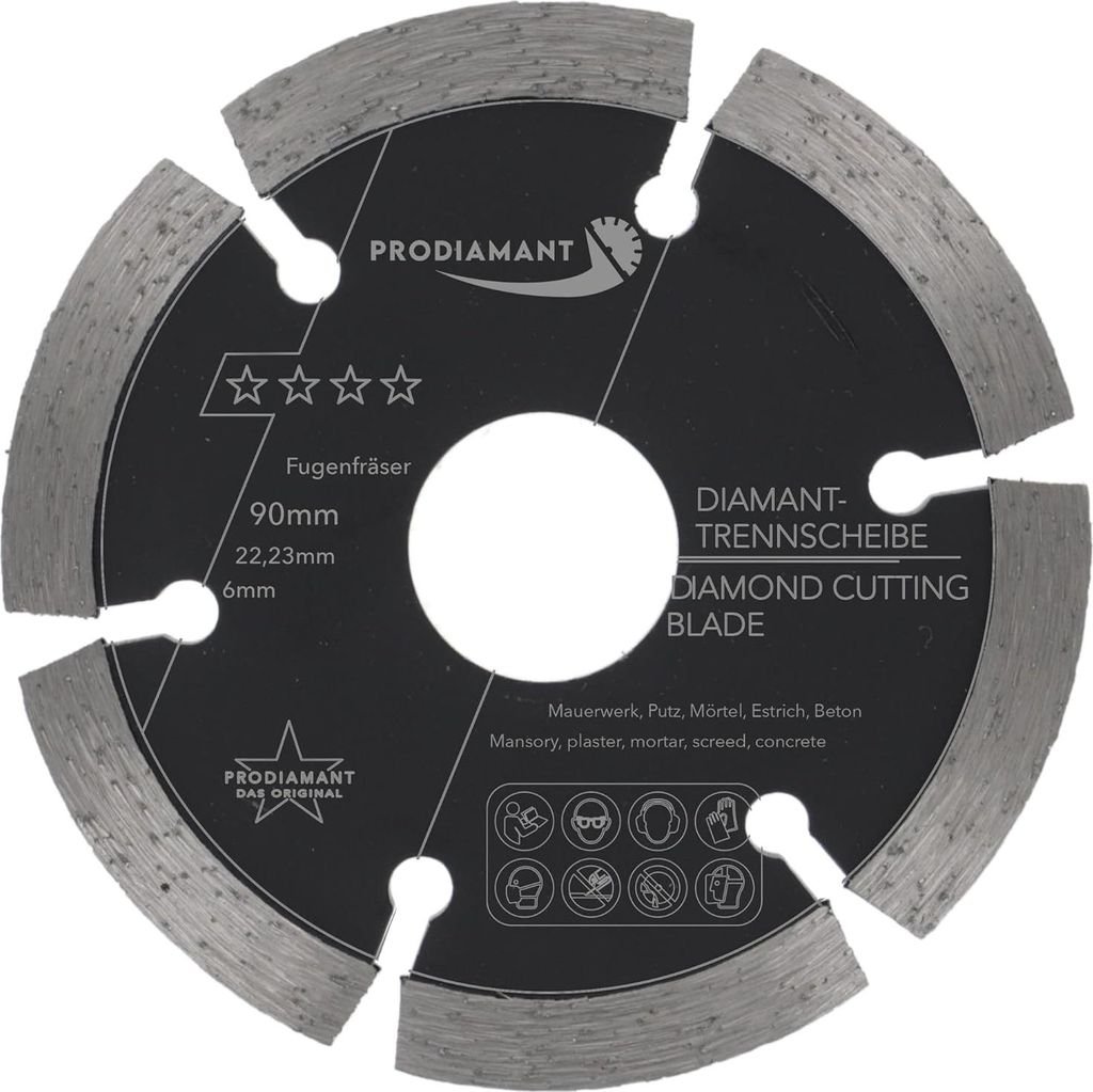 PRODIAMANT Diamant Fugenfräser 90mm Beton, Mauerwerk, Putz 6mm dick