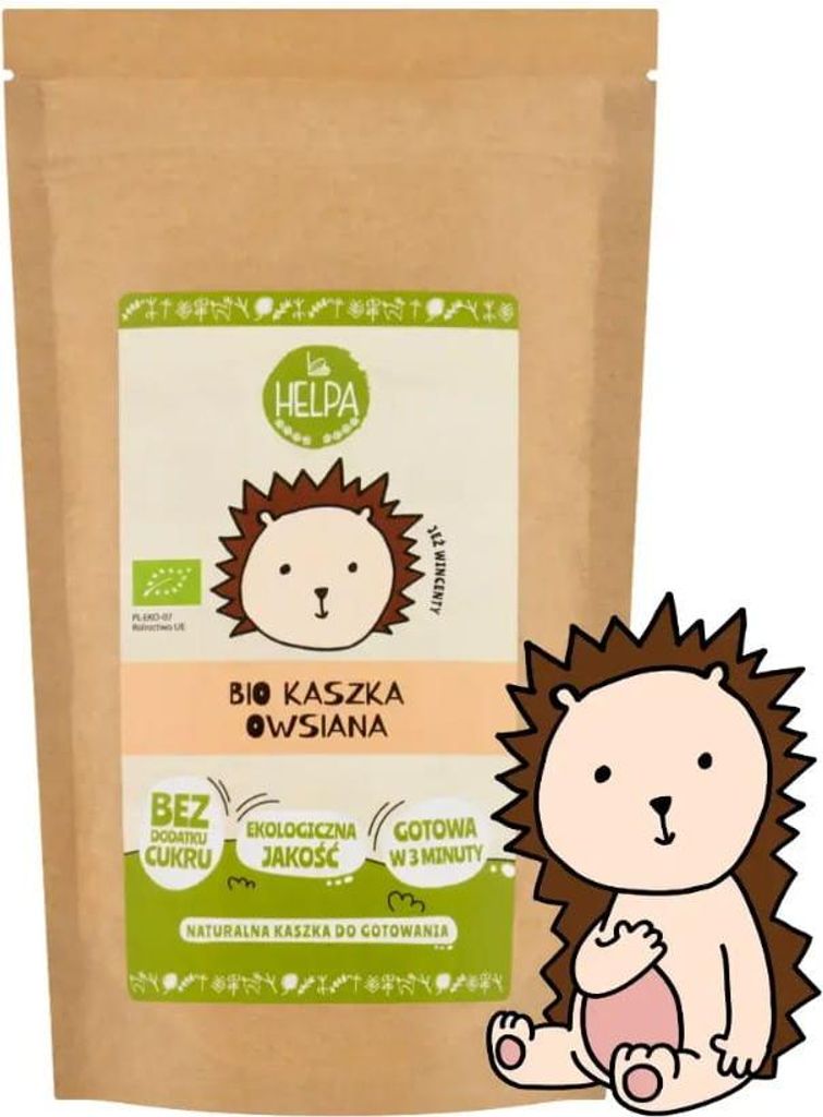 KASZKA OWSIANA BEZ DODATKU CUKRÓW BIO 200 g - HELPA