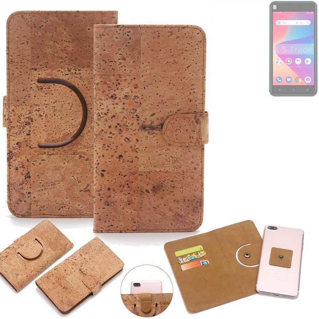 K-S-Trade Handy Hülle Schutz Hülle kompatibel mit BLU Studio X10 2022 Handyhülle Schutzhülle Korkhülle Kork-Hülle 1x