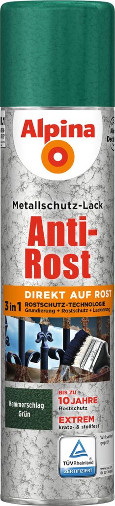 Alpina Spray 400 ml Anti-Rost Metallschutz-Lack, 3in1, Produktbild 