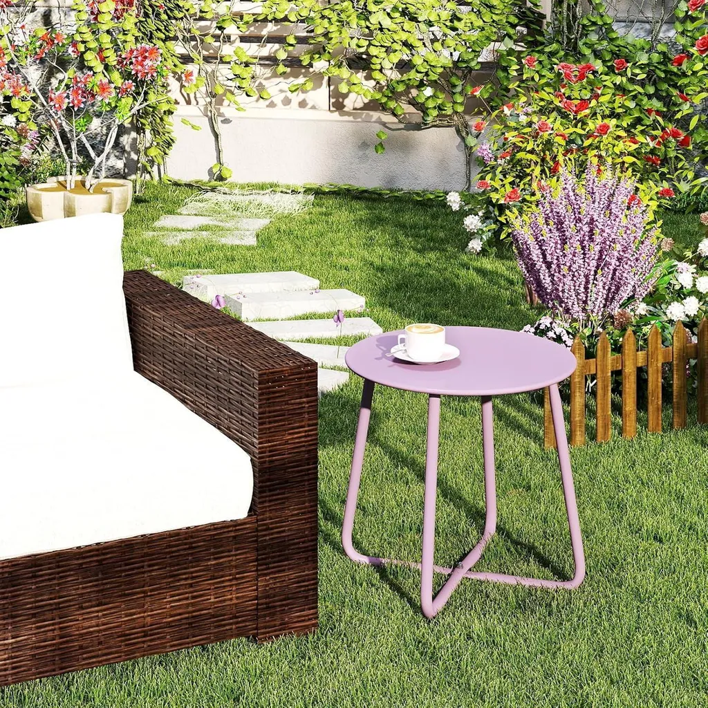 Table extérieure résistante aux intempéries - Métal traité 60cm