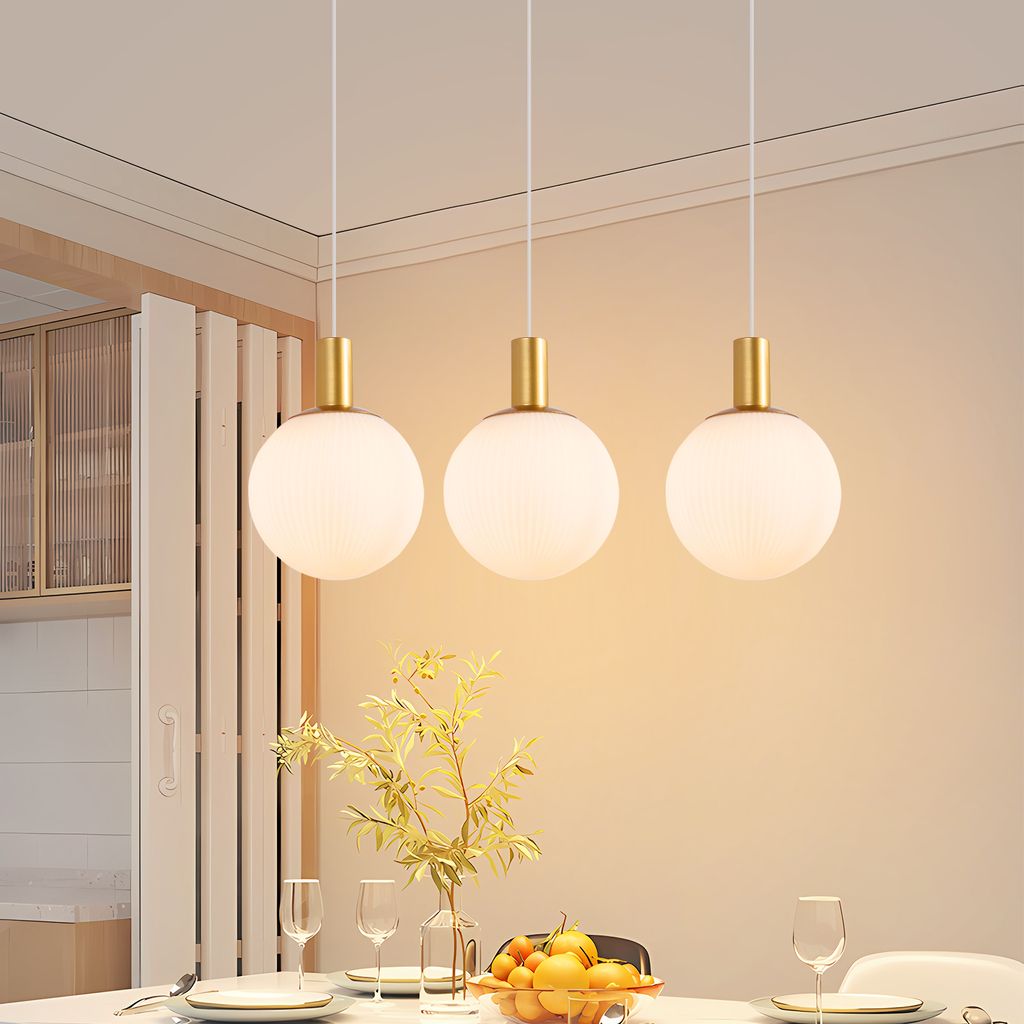 ZMH Hängelampe Esstisch Pendelleuchte Glas E27 Gold Kronleuchter 3 Flammig Esstischlampe Hängend Höhenverstellbar Hängeleuchte