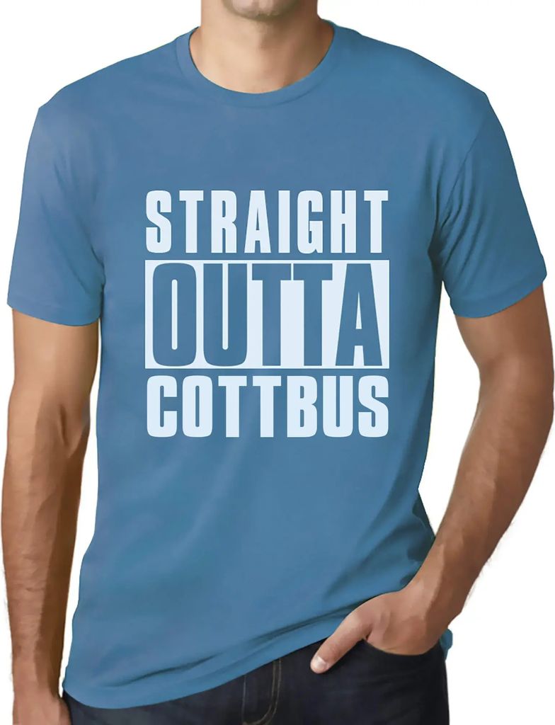 Herren Grafik T-Shirt Direkt aus dem Cottbus – Straight Outta Cottbus – Öko-Verantwortlich Vintage Jahrgang Kurzarm Lustige Druck Geburtstag G...