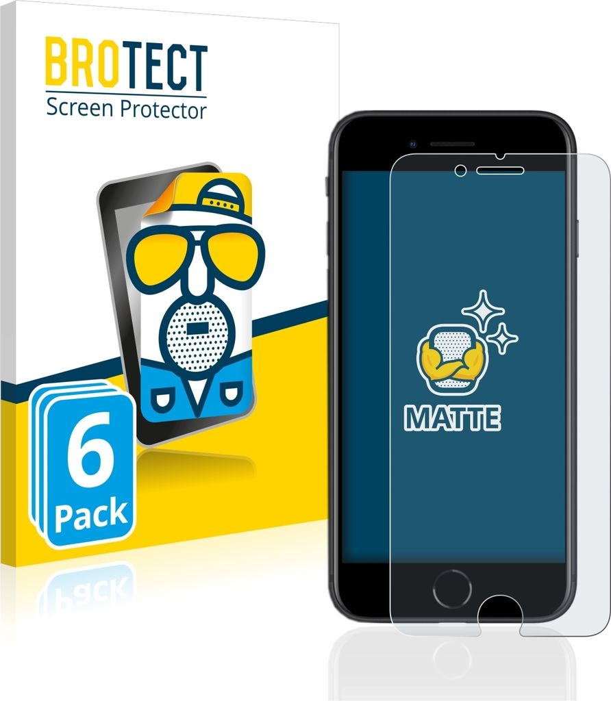 6x BROTECT Schutzfolie für Apple iPhone SE 2 / SE 3 Displayschutz Displayschutzfolie Folie Matt Entspiegelungsfolie