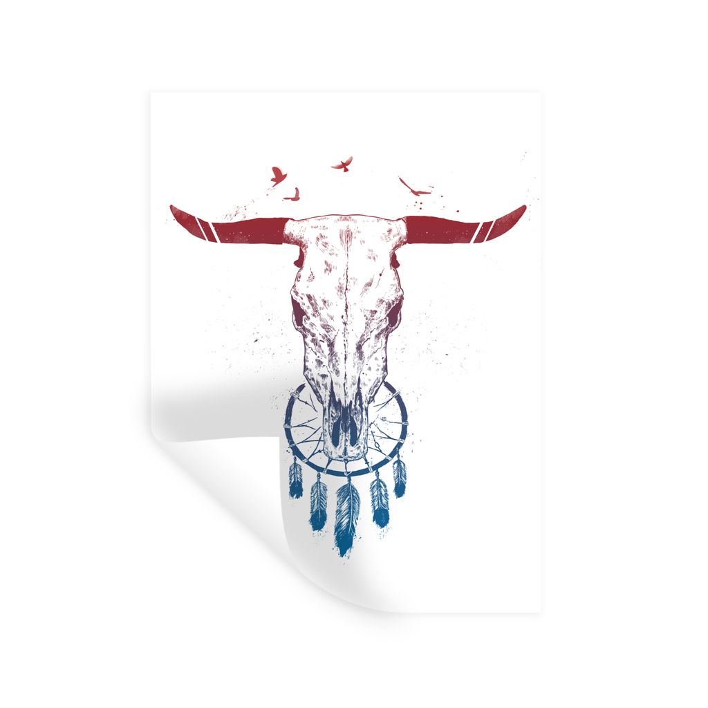 MuchoWow Wandtattoo Wandsticker Wandaufkleber Schädel - Hörner - Federn - Vögel - Traumfänger 60x80 cm Selbstklebend und Repositionierbar - R...