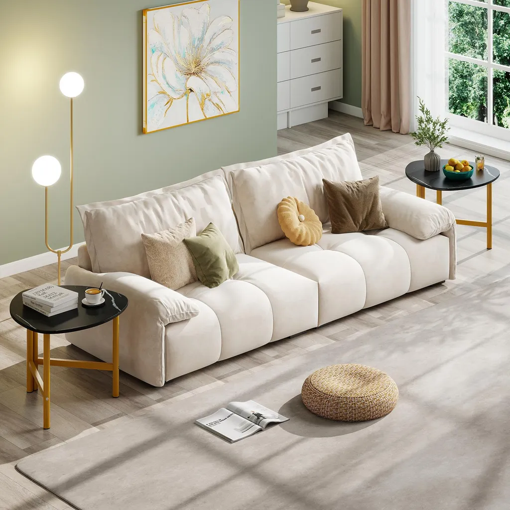 Table basse gain de place pour studio, table d'appoint bois et métal - 9