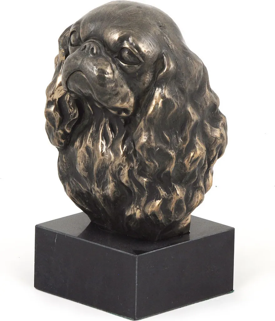 Statue Cavalier King Charles Art-Dog - Buste Chien sur Socle en Pierre