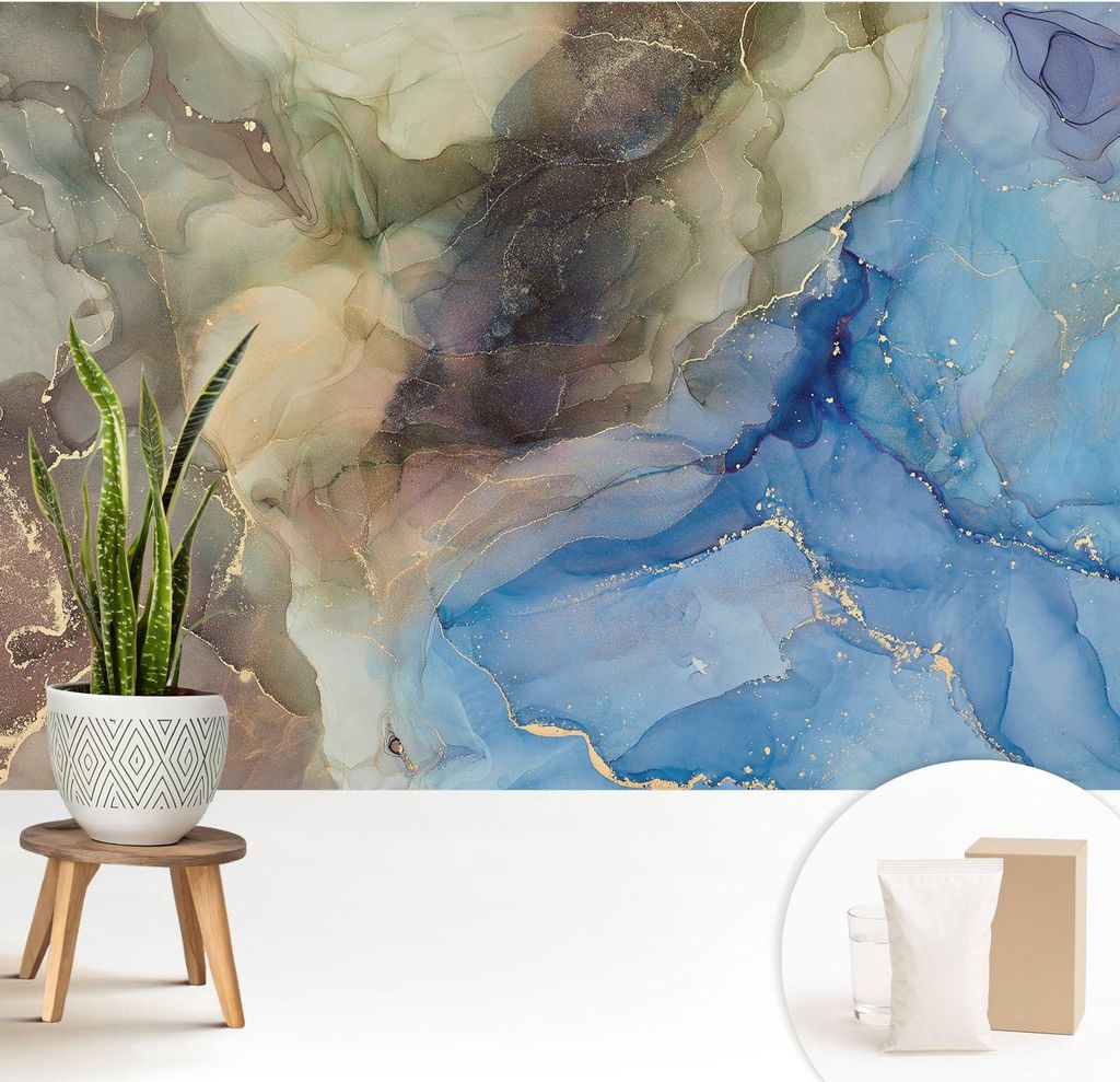 Fototapete - 208x146 cm - Tapete - Wandtapete - Wandbilder - Dekofolie - Tapete Folie - Wand - Dekoration - Wohnzimmer - Farbenfrohe abstrakte