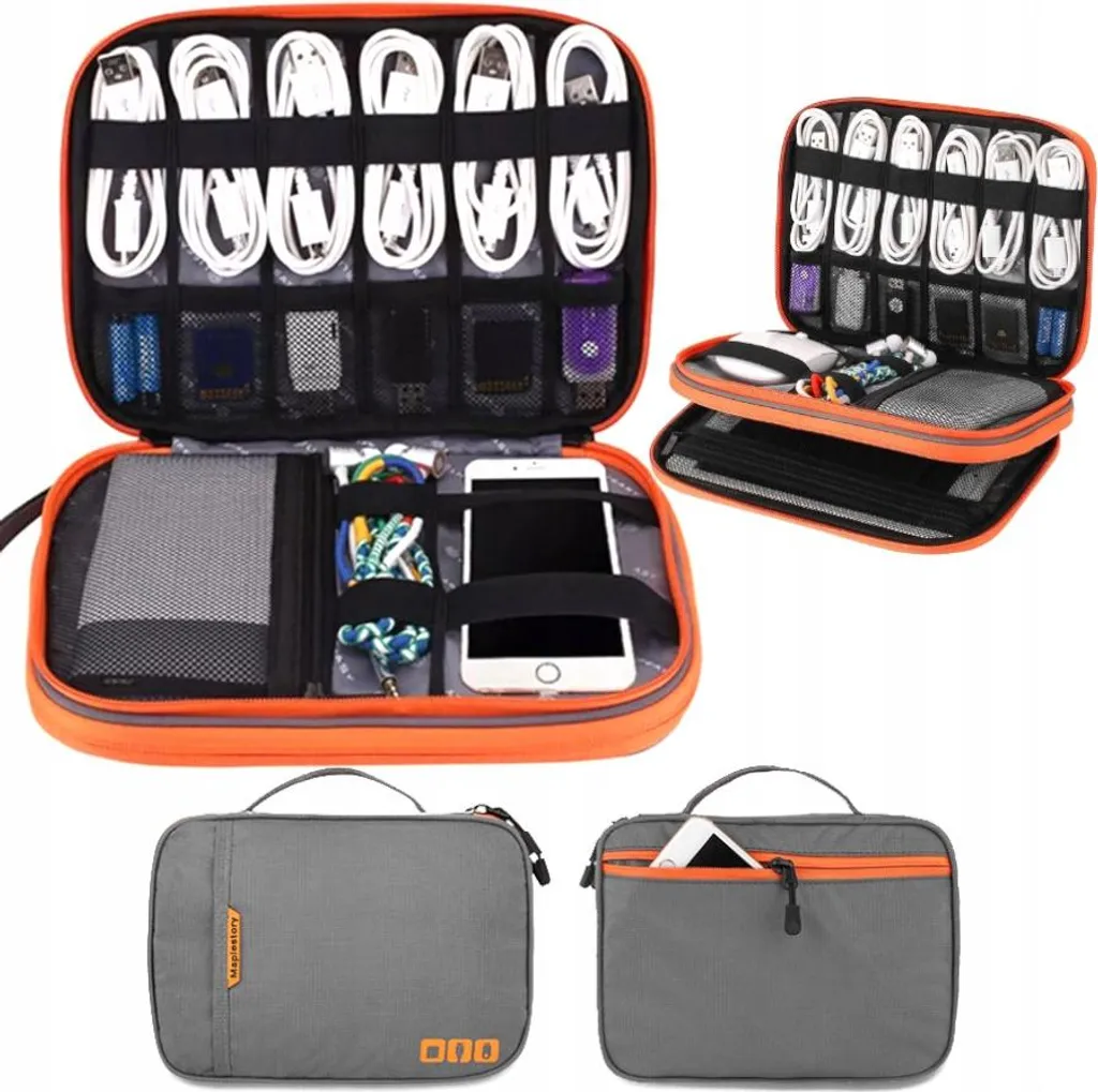 Borsa Organizer Per Cavi Da Viaggio Spaziosa A 2 Strati - 2