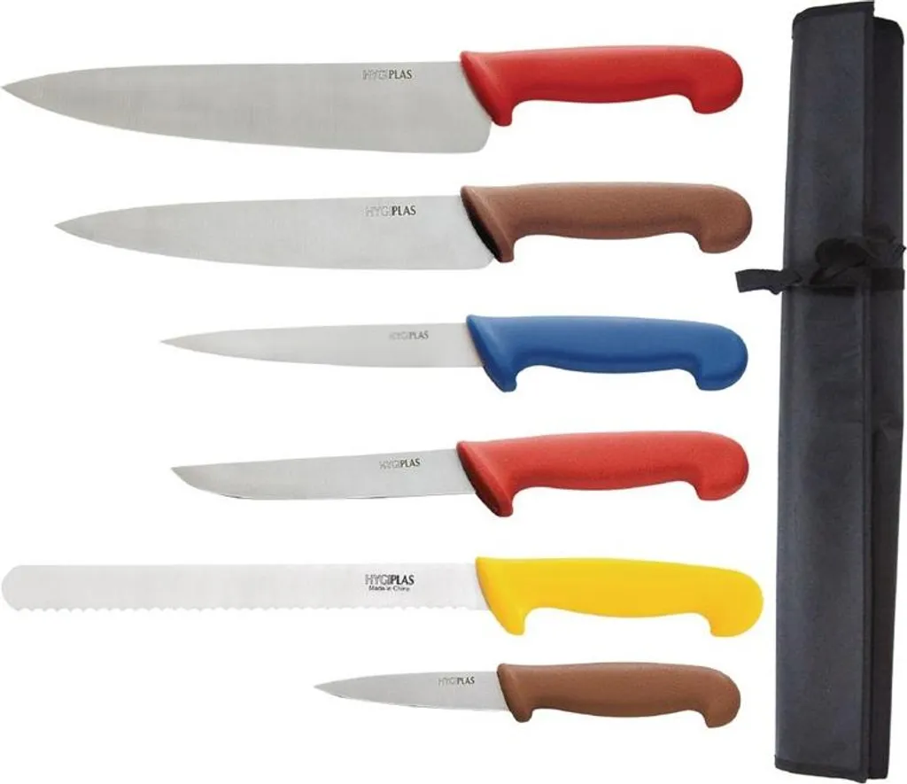 Set Coltelli Hygiplas 7 Pezzi Codice Colore | Kit Professionale HACCP - 1