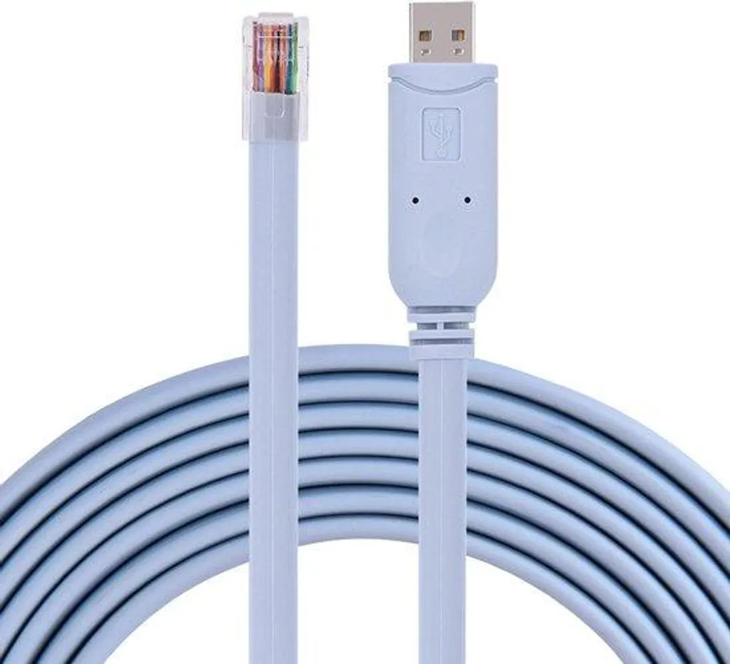 Câble USB RJ45 18m : Solution Console Série pour PC sans Port RS232