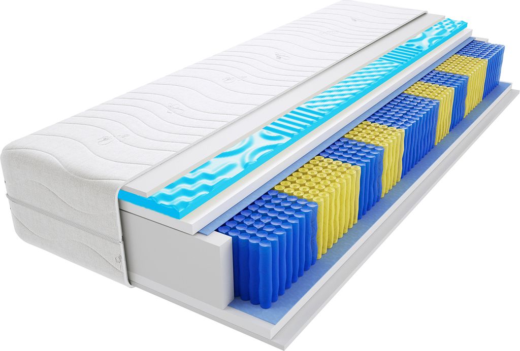 Matratze 100x190 cm Doppelmatratze, H3 Mittelfest Federkernmatratze, Taschenfederkernmatratze 19 cm Hoch Profilierter Visco Memory Hypoallergene, H...