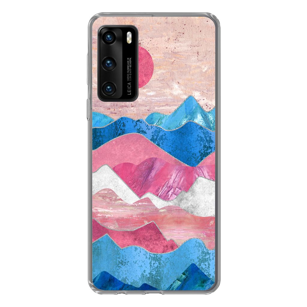 MuchoWow Handyhülle Schutzhülle Hülle für Huawei P40 Stolz - Transgender - Marmor Silikon Softcase Handy Hülle - Handytasche