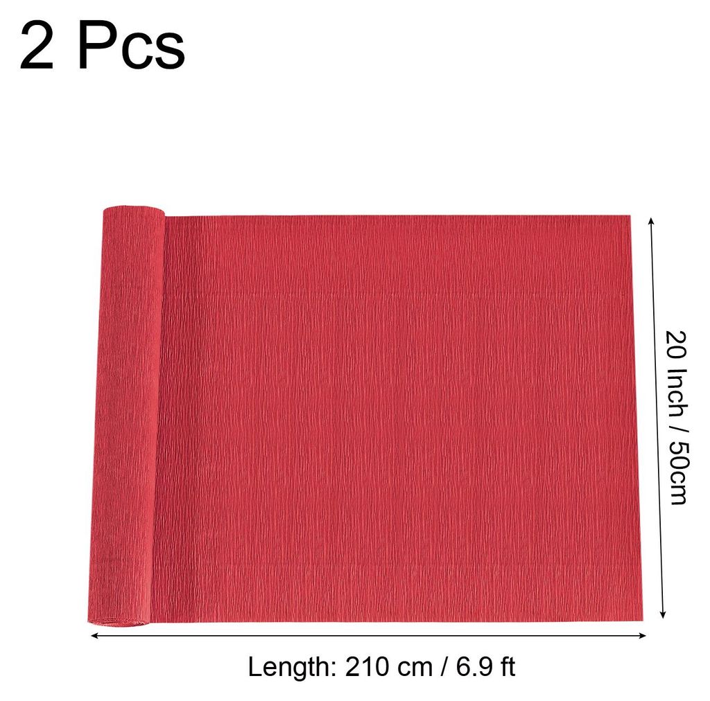 2 Stš¹ck Krepppapier Knallrot, 2.1m x 115m Floristen Krepp Papier Bunt fš¹r Handwerke, Party, Schulpapier, Kr?uselpapier, Verpackung, Blumen DIY