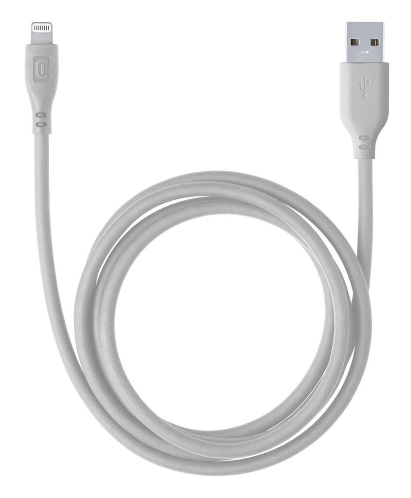 Cellularline Soft cable 120 cm - Lightning, 1,2 m, Lightning, USB A, Stecker, Stecker, Grau
