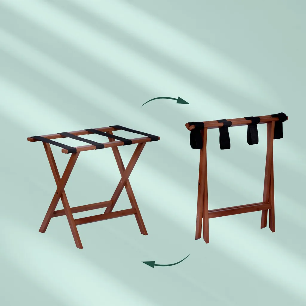 Porte-valise en bambou pour invités : confort et rangement gain de place