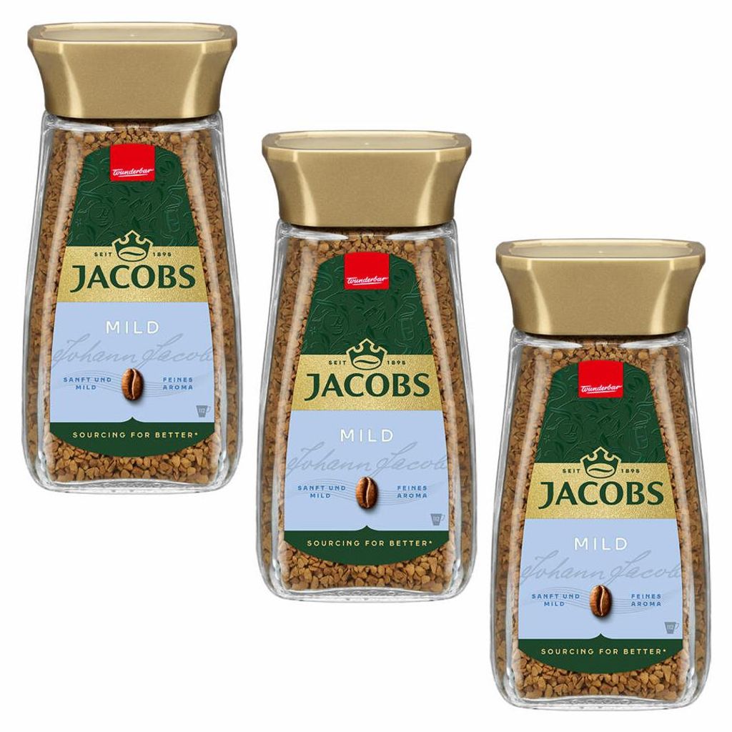 Jacobs Mild, café soluble, café instantané, en pot, 3 x 200 Image du produit 